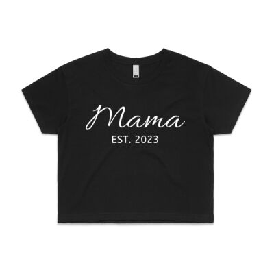 PERSONALISED CROP TEE | MAMA - White Text Thumbnail